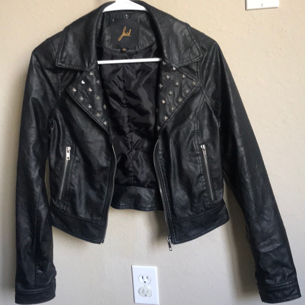 Black faux leather jacket